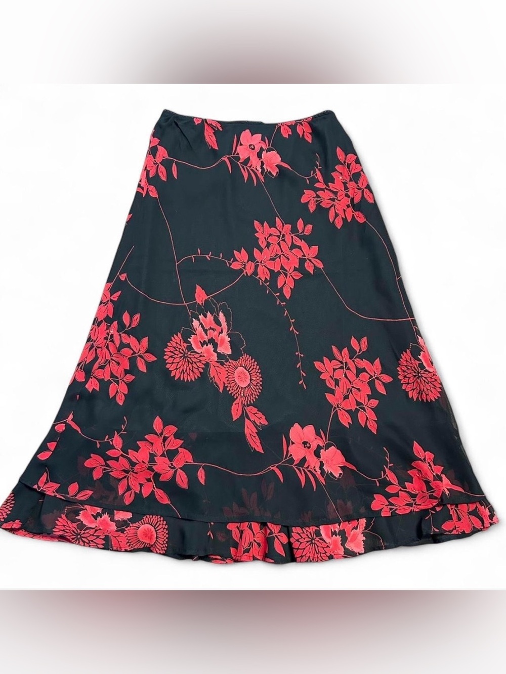 90’s Dark Romantic Floral beaded maxi skirt - Dead stock with tags